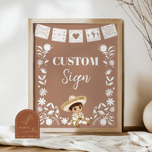 Brown Cielito Lindo Baptism & 1st Birthday Custom Poster