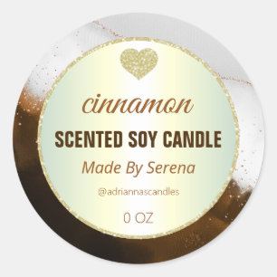 Brown Cinnamon Ink Soy Candle Product Labels