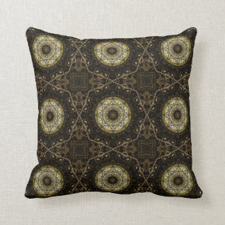 Brown Circle Pattern Throw Pillow