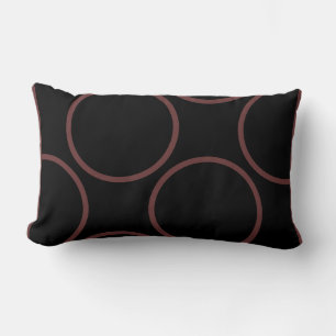 brown circles on black modern pillow