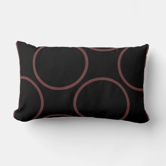 brown  circles on black modern  pillow (Front)