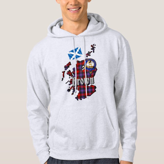 Brown Clan Badge Adult Hoodie (Front)