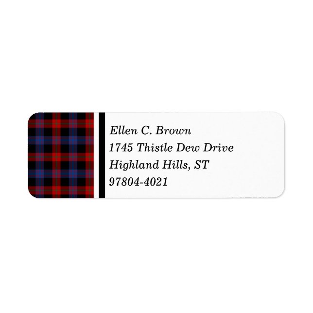 Brown Clan rouge et bleu Tartan écossais (Devant)