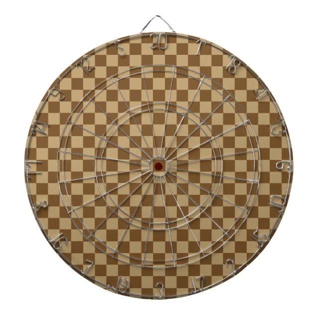Brown Classic Chequerboard by Shirley Taylor Dartboard (Front)