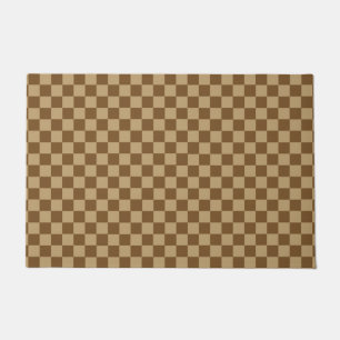 Brown Classic Chequerboard by Shirley Taylor Doormat