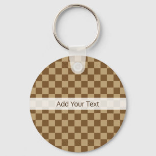 Brown Classic Chequerboard by Shirley Taylor Keychain