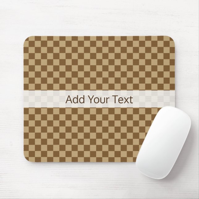 Brown Classic Chequerboard by Shirley Taylor Mouse Pad (With Mouse)