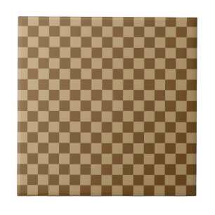 Brown Classic Chequerboard by Shirley Taylor Tile