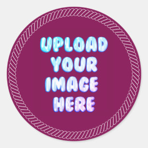 Brown Classic Round Sticker with a Business Logo