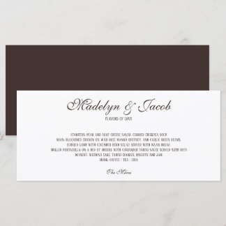 Brown Classic Wedding Menu