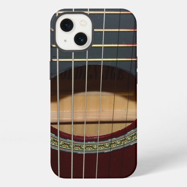 Brown Classical Guitar, iPhone Case (Back)