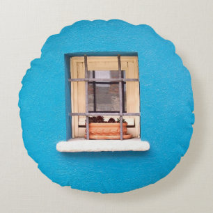 BROWN CLAY POT ON WINDOW ROUND PILLOW