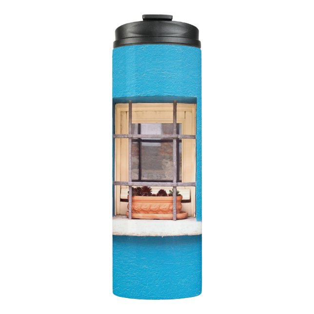 BROWN CLAY POT ON WINDOW THERMAL TUMBLER (Front)