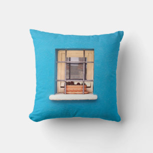 BROWN CLAY POT ON WINDOW THROW PILLOW