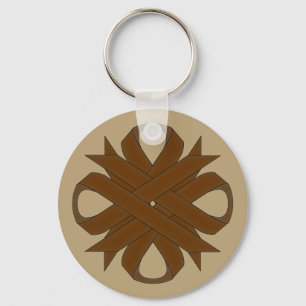 Brown Clover Ribbon by Kenneth Yoncich Keychain