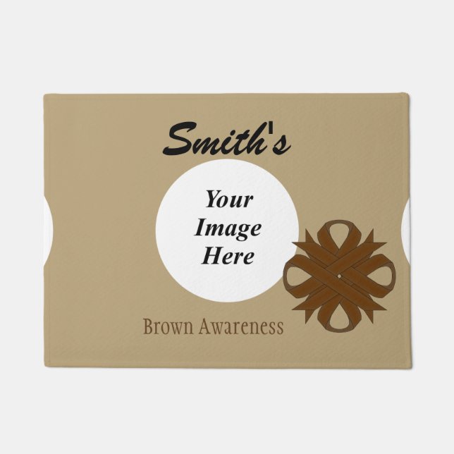 Brown Clover Ribbon Template by Kenneth Yoncich Doormat (Front)