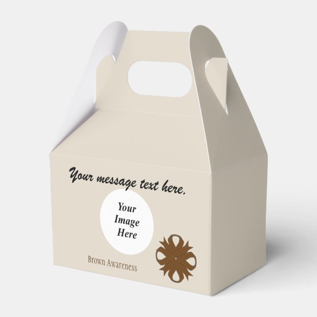 Brown Clover Ribbon Template by Kenneth Yoncich Favor Box (Front Side)