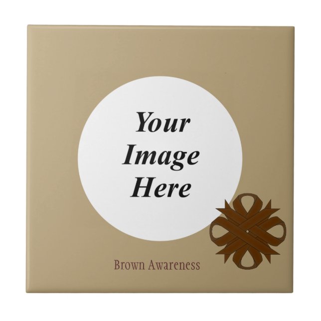 Brown Clover Ribbon Template by Kenneth Yoncich Tile (Front)
