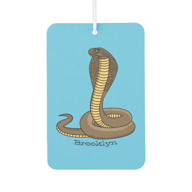 Brown cobra snake illustration air freshener (Front)