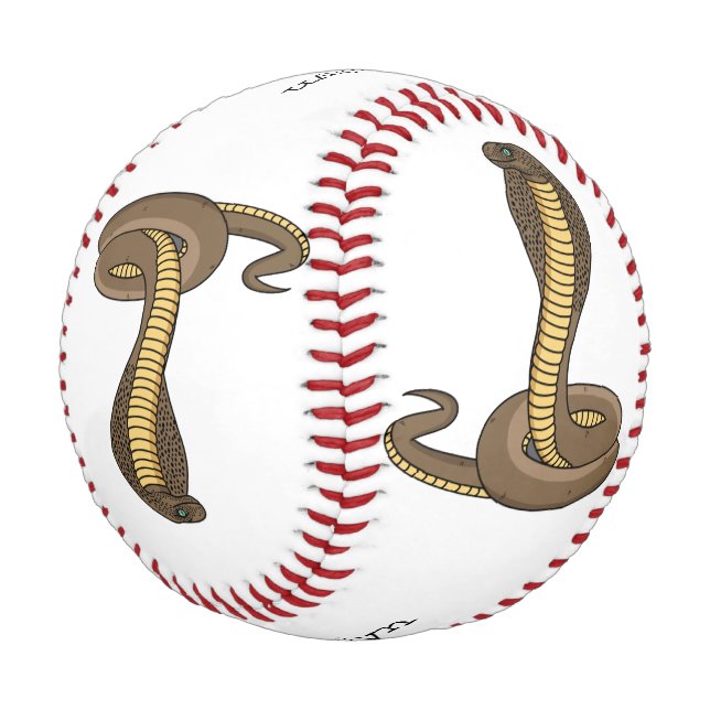 Brown cobra snake illustration  baseball (Angled)