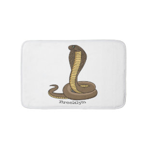 Brown cobra snake illustration  bath mat
