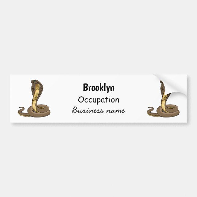 Brown cobra snake illustration  bumper sticker (Front)