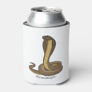 Brown cobra snake illustration  can cooler