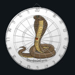 Brown cobra snake illustration  dartboard<br><div class="desc">A hungry cobra snake is ready to strike. Drawn in cartoon illustration style.</div>