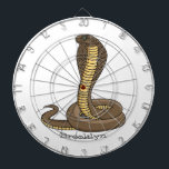 Brown cobra snake illustration  dartboard<br><div class="desc">A hungry cobra snake is ready to strike. Drawn in cartoon illustration style.</div>