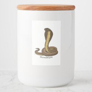 Brown cobra snake illustration food label
