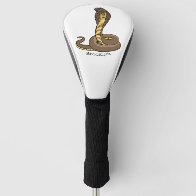 Brown cobra snake illustration  golf head cover (Front)