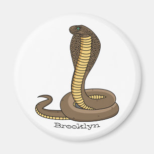 Brown cobra snake illustration magnet