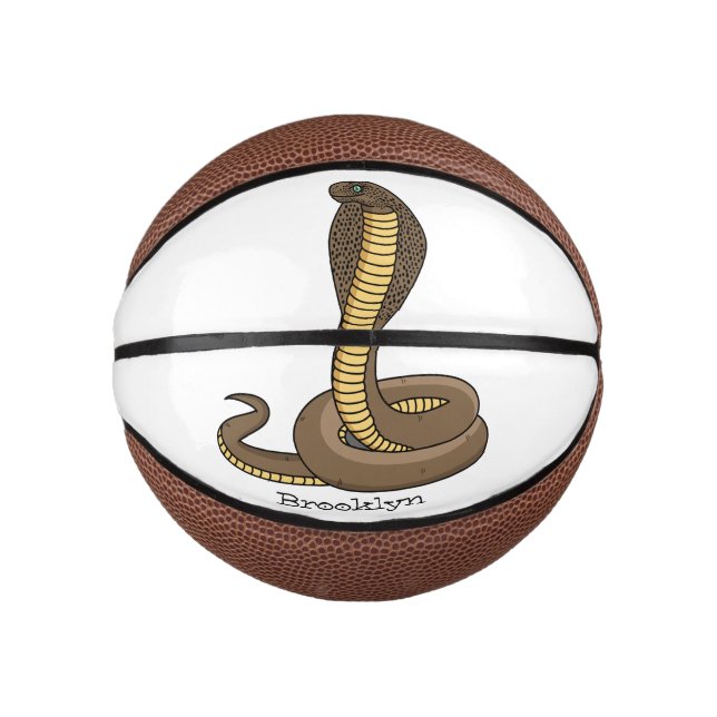 Brown cobra snake illustration  mini basketball (Front)