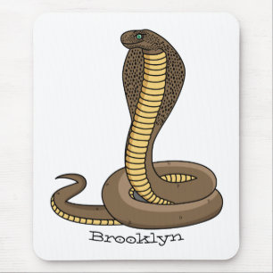 Brown cobra snake illustration mouse pad