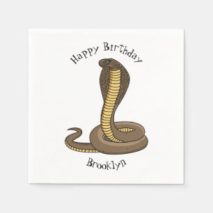Brown cobra snake illustration  napkin