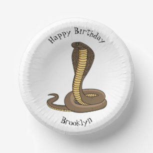 Brown cobra snake illustration   paper plate