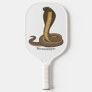Brown cobra snake illustration  pickleball paddle