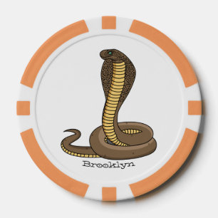 Brown cobra snake illustration poker chips