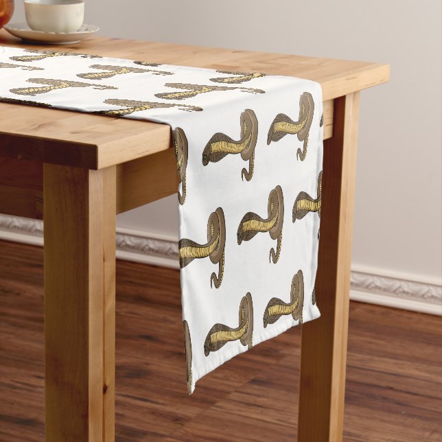 Brown cobra snake illustration  short table runner (In Situ)