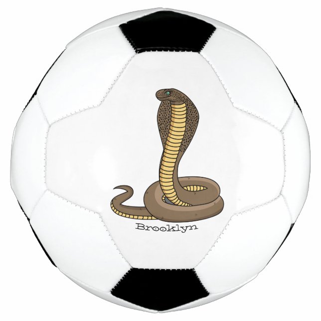Brown cobra snake illustration soccer ball (Front)