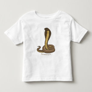 Brown cobra snake illustration toddler t-shirt