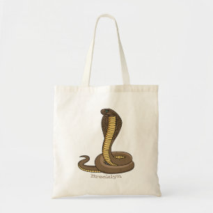 Brown cobra snake illustration  tote bag