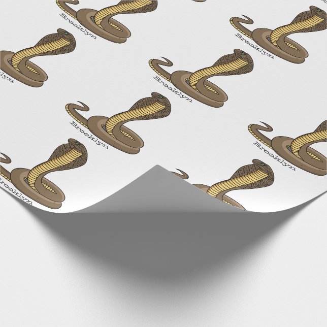 Brown cobra snake illustration  wrapping paper (Corner)