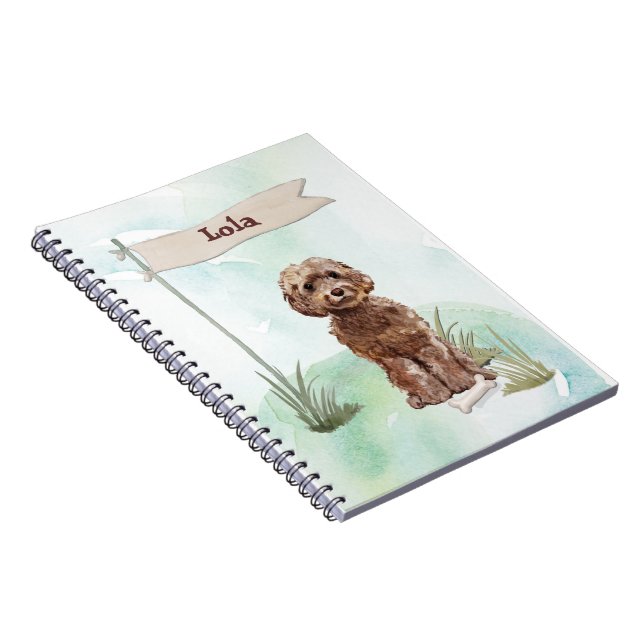 Brown Cockapoo Congratulations on New Dog Notebook (Right Side)