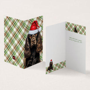 Brown Cocker Spaniel Chien Plaid Noël