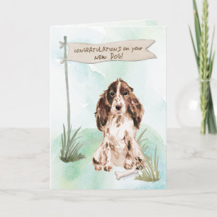 Brown Cocker Spaniel Congratulations on New Dog Card