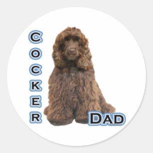 Brown Cocker Spaniel Dad 4 - Sticker