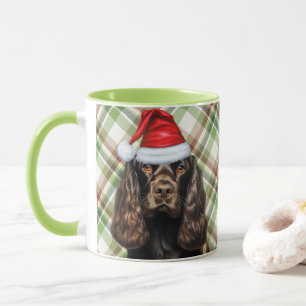 Brown Cocker Spaniel Holiday Christmas Santa Dog Mug