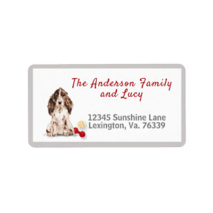 Brown Cocker Spaniel Home Return Address     Label