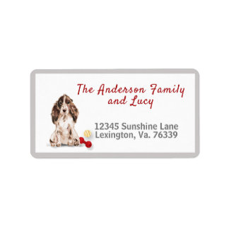Brown Cocker Spaniel Home Return Address Label